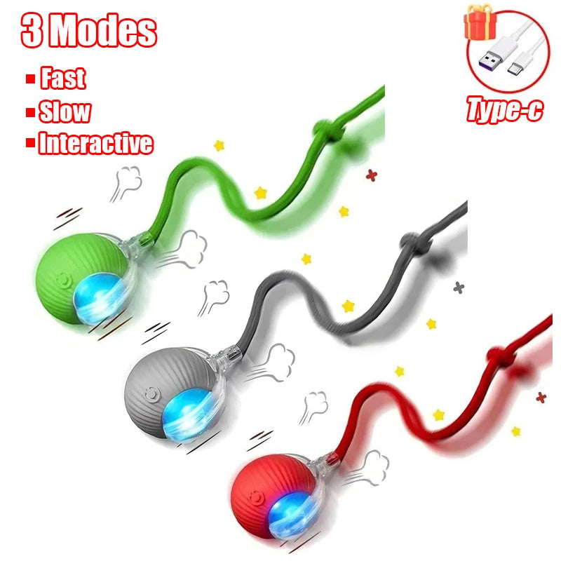 Interactive Rechargeable Cat Toy Ball With Faux Tail - Smarsty