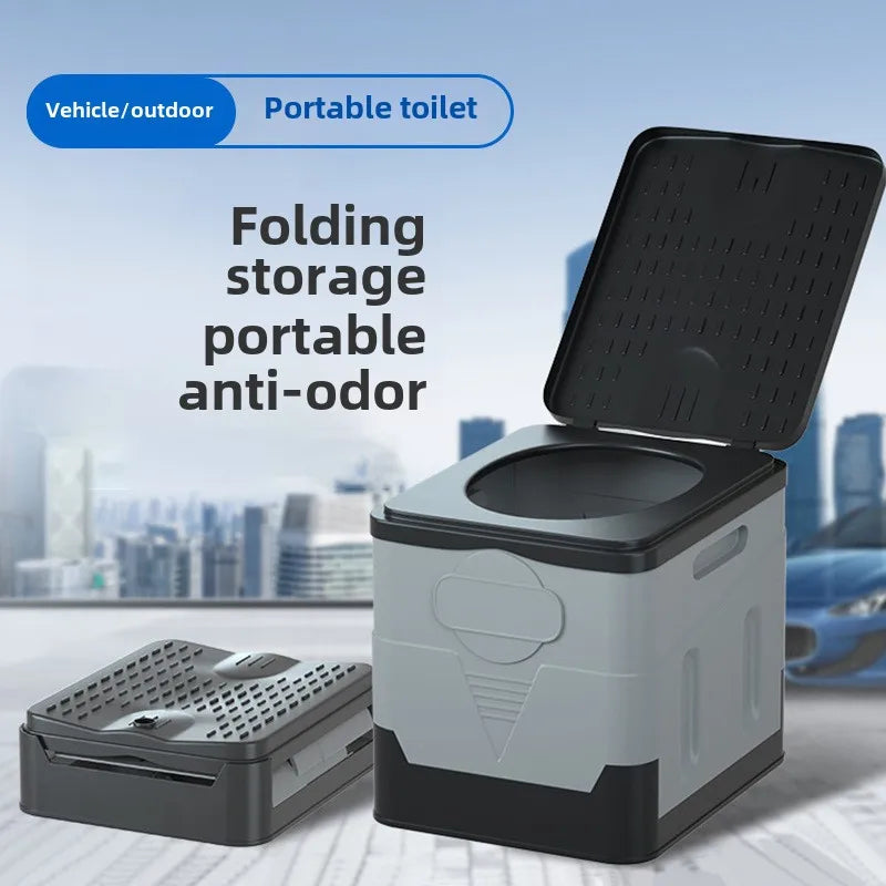 Portable Car Folding Toilet Toilet Camping Emergency Artifact Car Travel Emergency Outdoor Mobile Toilet Camping Equipment