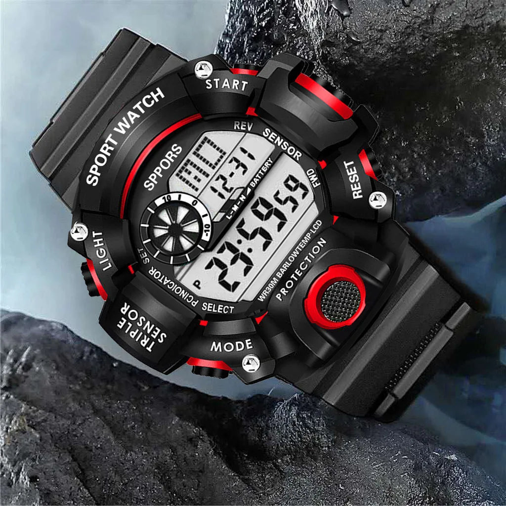 Men's Waterproof Sports Watch with Luminous Display and Alarm - Smarsty