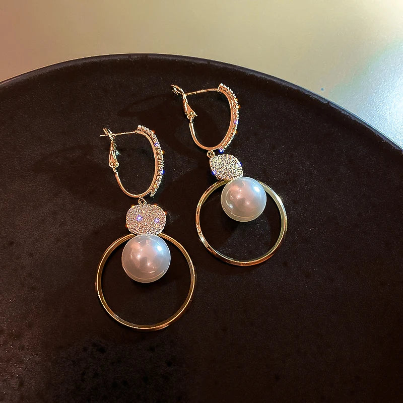 Pearl Drop Earrings For Women Fashion Trend Jewelry - Smarsty