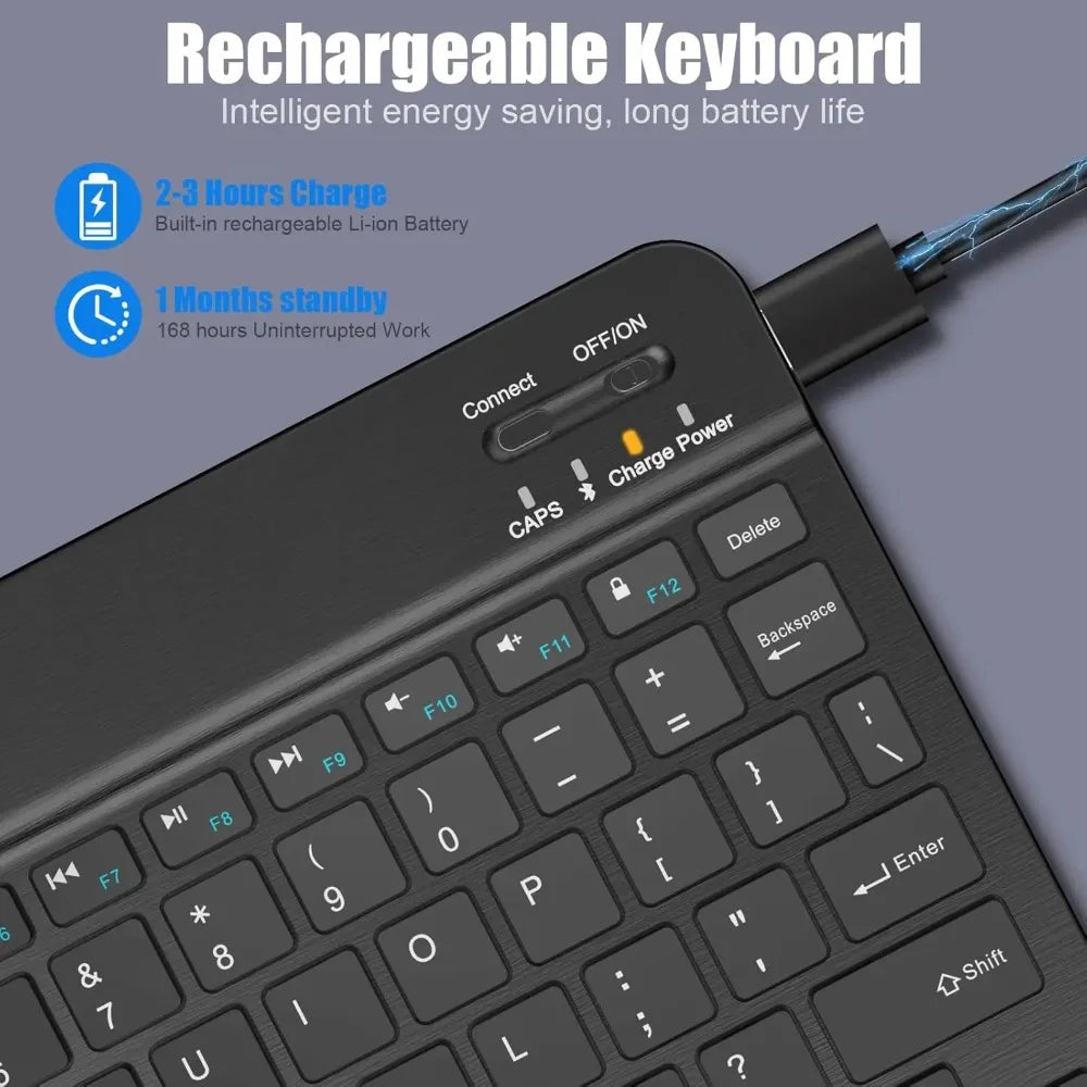 Bluetooth Keyboard for iPad 10th Generation iPad Pro 13 12 11 10 9 8 7 Inch iPad Air 13 11th iPad Mini Samsung Xiaomi Tablets - Smarsty