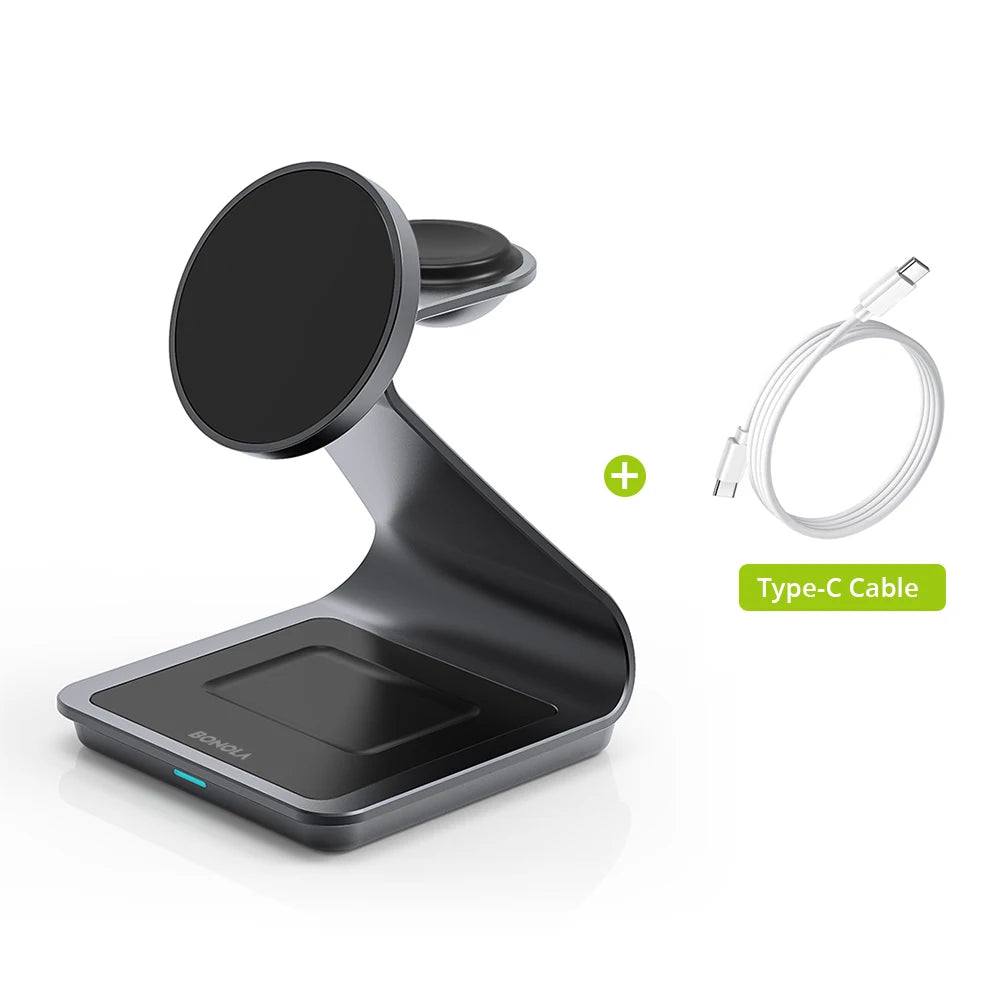 Magnetic Wireless Charger 3 in 1 Station for iPhone Watch - Smarsty