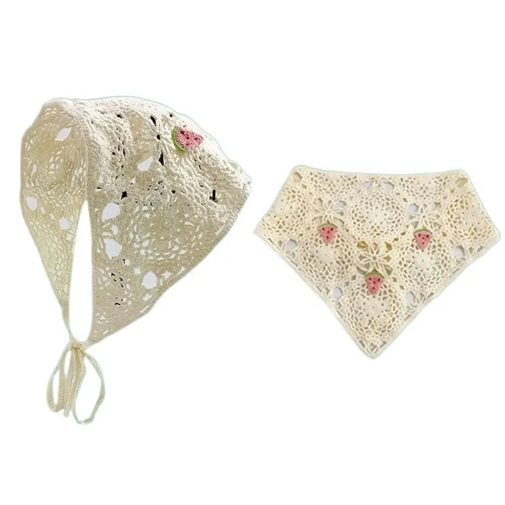 Lace Triangle Scarf Breathable Summer Crochet Headband - Smarsty