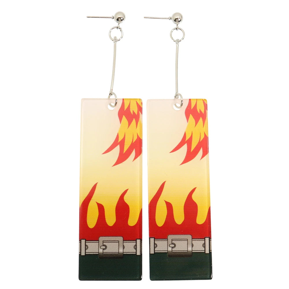 Acrylic Tanjiro Earrings for Women Anime Cosplay Jewelry - Smarsty