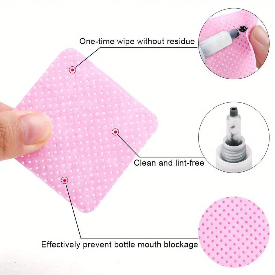 20/600pcs Lint-Free Nail Wipes Gel Cleansing Tissues Aluminum-Free Nail Polish Remover Pads for NaiArt Beauty Cleaning Care Tool - Smarsty