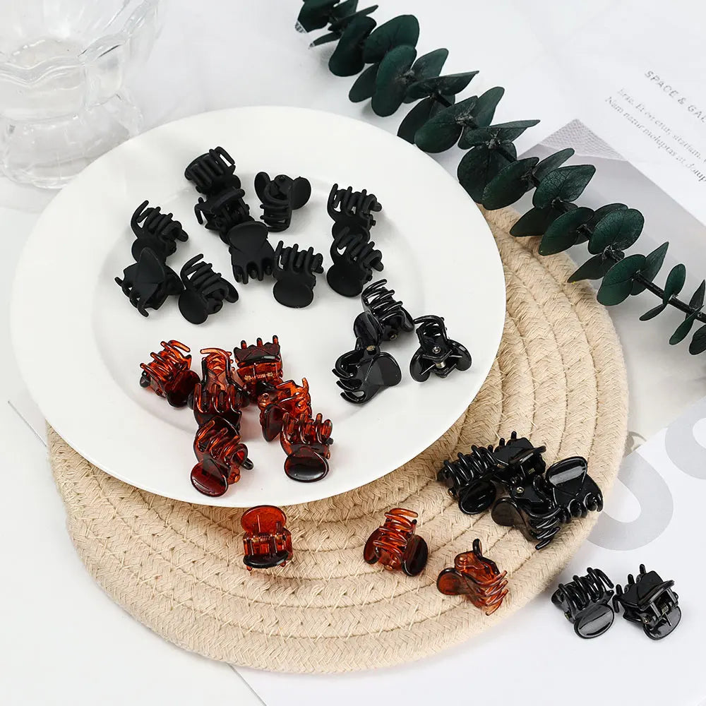 Mini Hair Claw Clips Small Black Transparent Secure - Smarsty