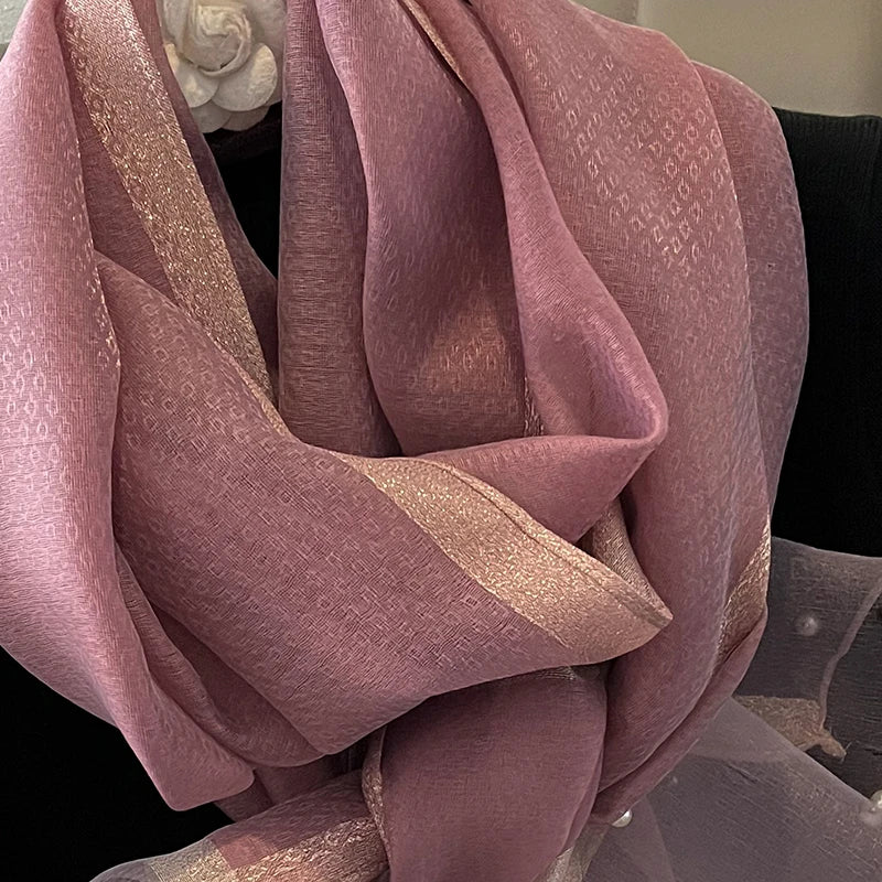 Luxury Women Silk Scarf Lightweight Summer Shawl - Smarsty