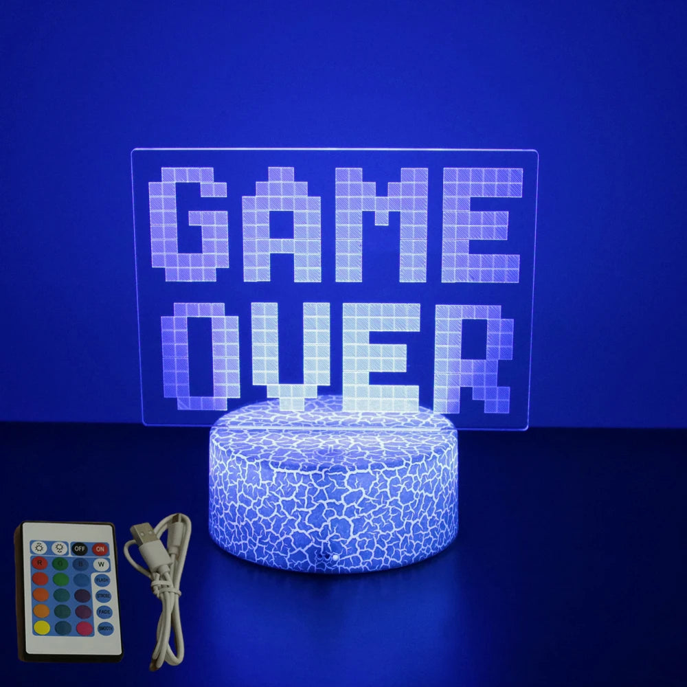 Neon Gamer 3D LED Night Light for Gaming Room - Smarsty