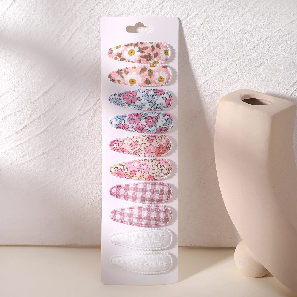 10 Pcs Cotton Alloy Hair Clips for Kids - Smarsty
