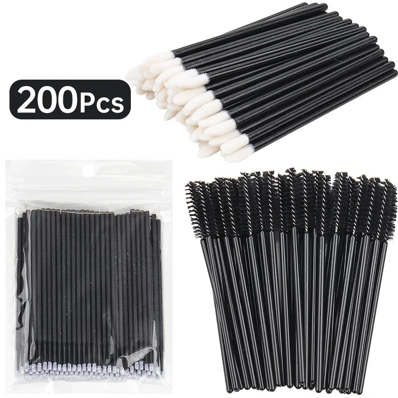 200 Pcs Disposable Makeup Brushes for Eyelash and Lip Application - Smarsty