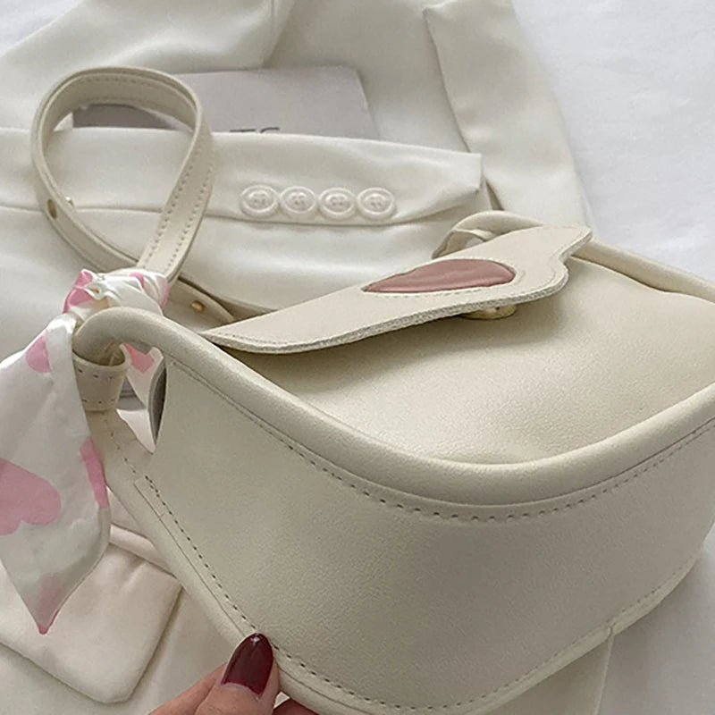 Women Slant Crossbody Saddle Bag Retro Love Pattern - Smarsty