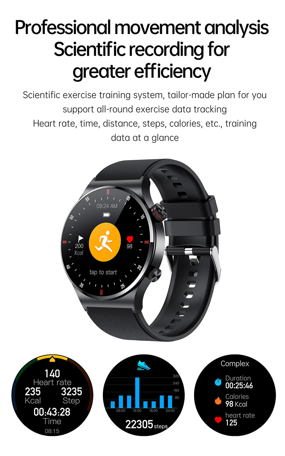 LIGE Bluetooth Smart Watch with ECG PPG Tracking - Smarsty