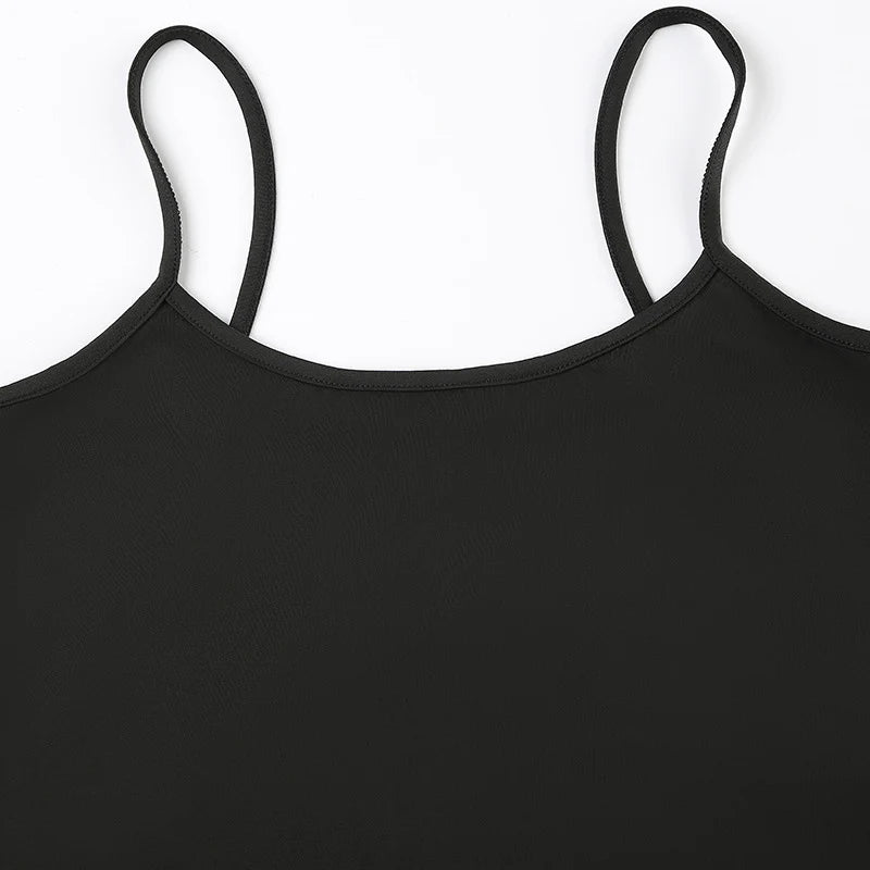 Basic Solid Camis Summer Casual Sleeveless Spaghetti Strap Top Women Harajuku All-match Cropped Tops y2k Vintage Clothing - Smarsty