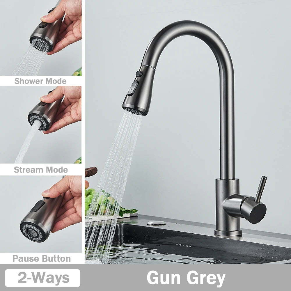 Rozin Chrome Kitchen Faucet with Pull Out Sprayer - Smarsty