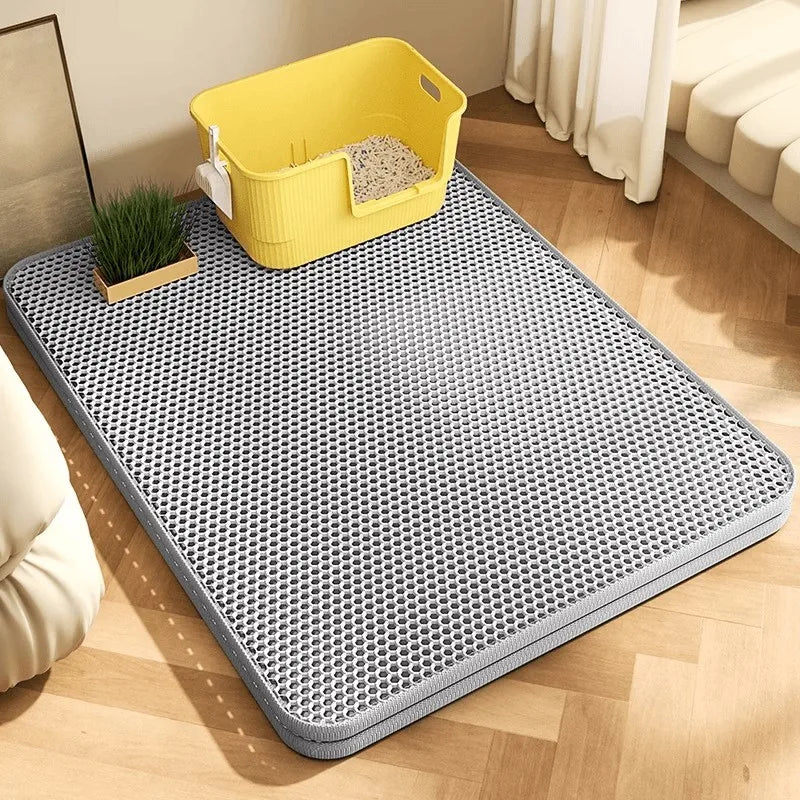 Extra Large Cat Litter Mat Heavy Duty Waterproof 2 Layer Non Slip Washable Pet Floor Protector Litter Box Sand Stopper - Smarsty