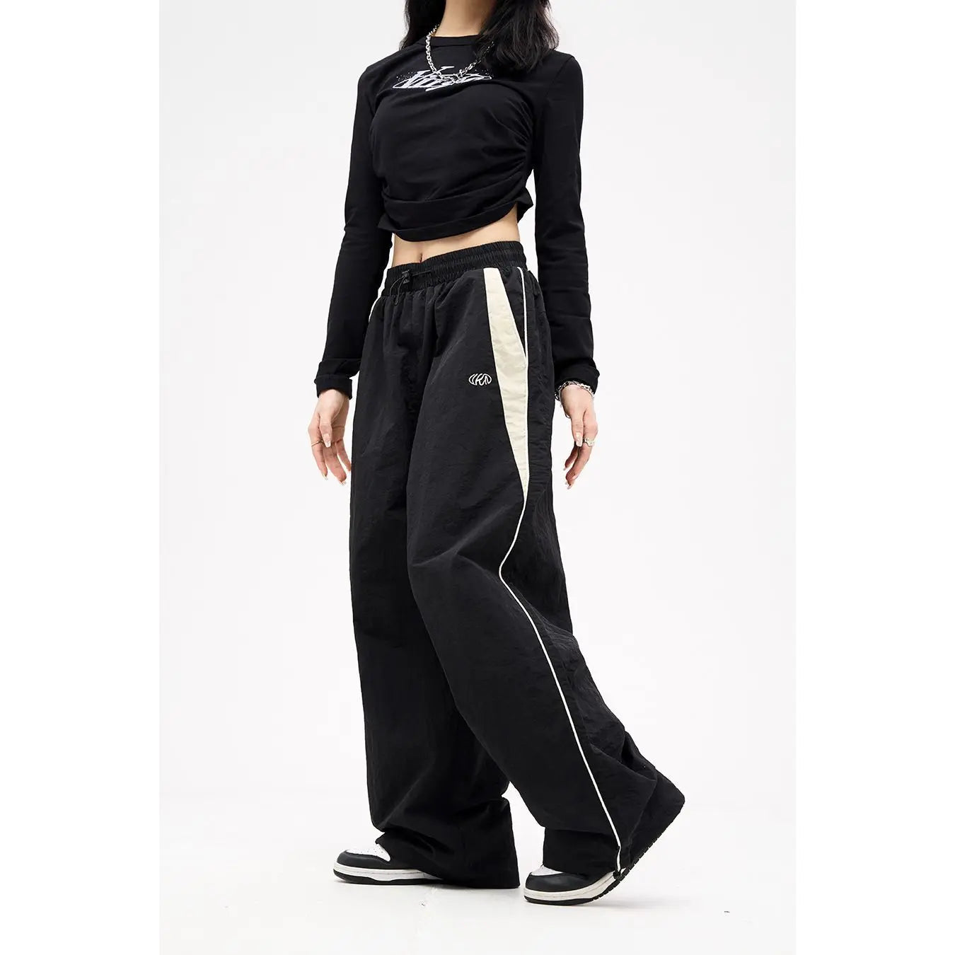 Women Casual Joggers Pants Fashion Streetwear Oversized Sports Wide Leg Pants Hip Hop Y2k Sweatpants High Waist Baggy Trousers - Smarsty