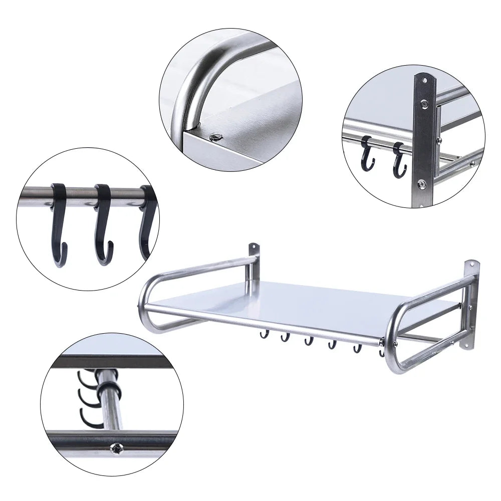 Microwave Oven Rack Stainless Steel Microwave Oven Shelf Wall-Mounted Kitchen Shelf Kitchen Shelves Counter - Smarsty