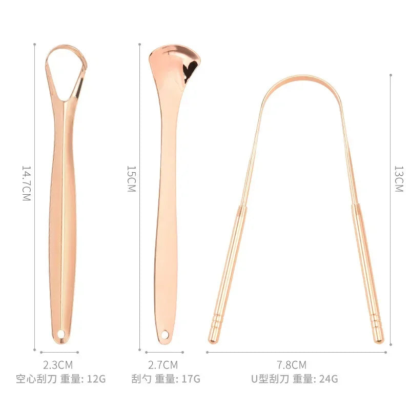 Premium 1pcs/3pcs Metal Tongue Scraper Cleaner for Adults & Kids Portable Stainless Steel Tongue Scrapers Brushes for Removing - Smarsty