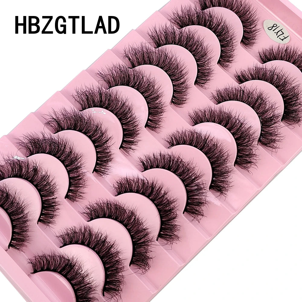 10 Pairs Handmade Faux Mink Eyelashes for Natural Look - Smarsty