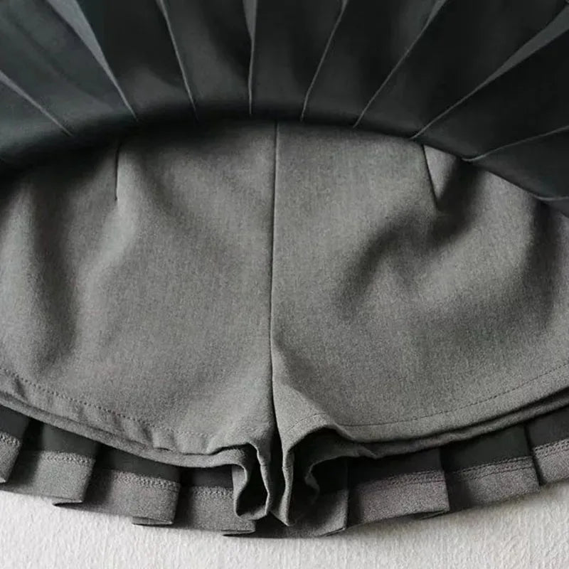 Spice girl pleated skirt female pure color small short skirt summer new Korean version JK college wind high waist mini skirt - Smarsty