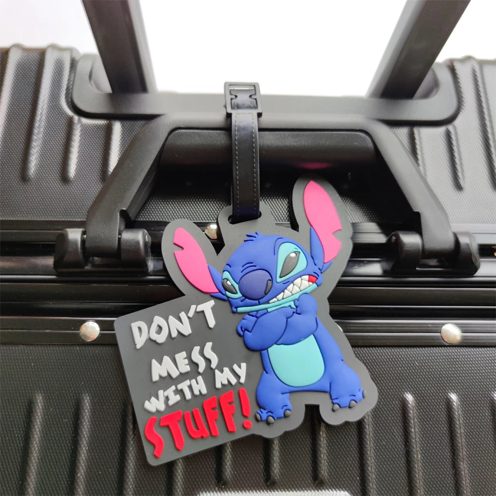Don't mess with my stuff!Cartoon Stitch Luggage Tag Suitcase Name Address Label - Smarsty