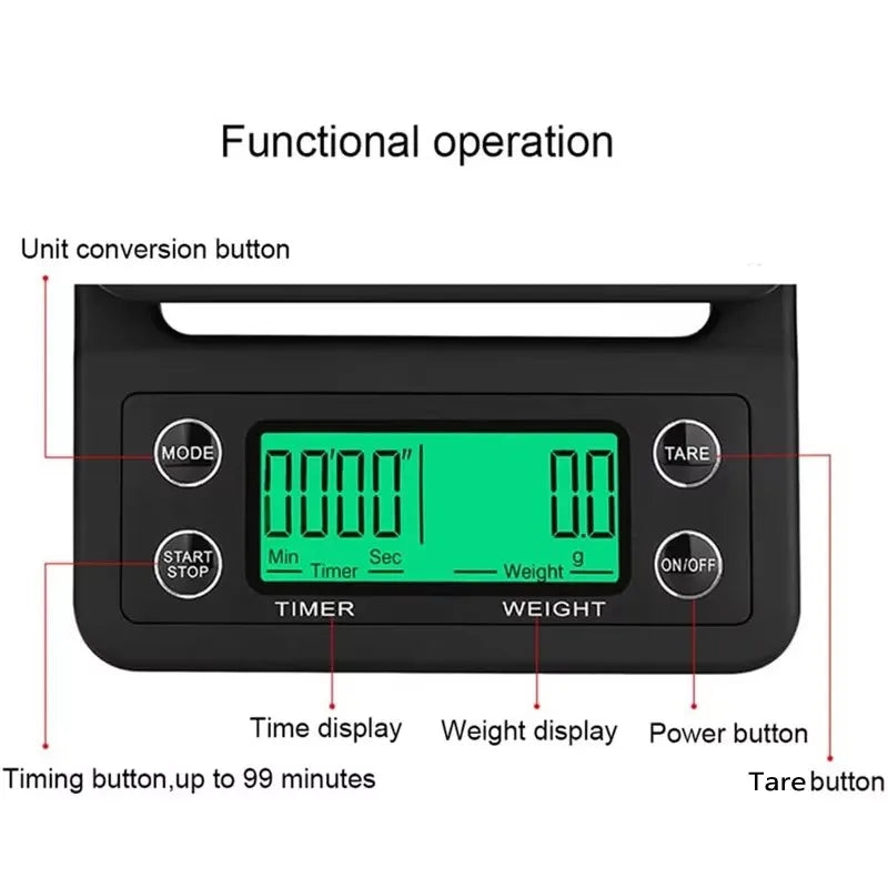 Digital Coffee Scale With Timer Accurate Measurement - Smarsty