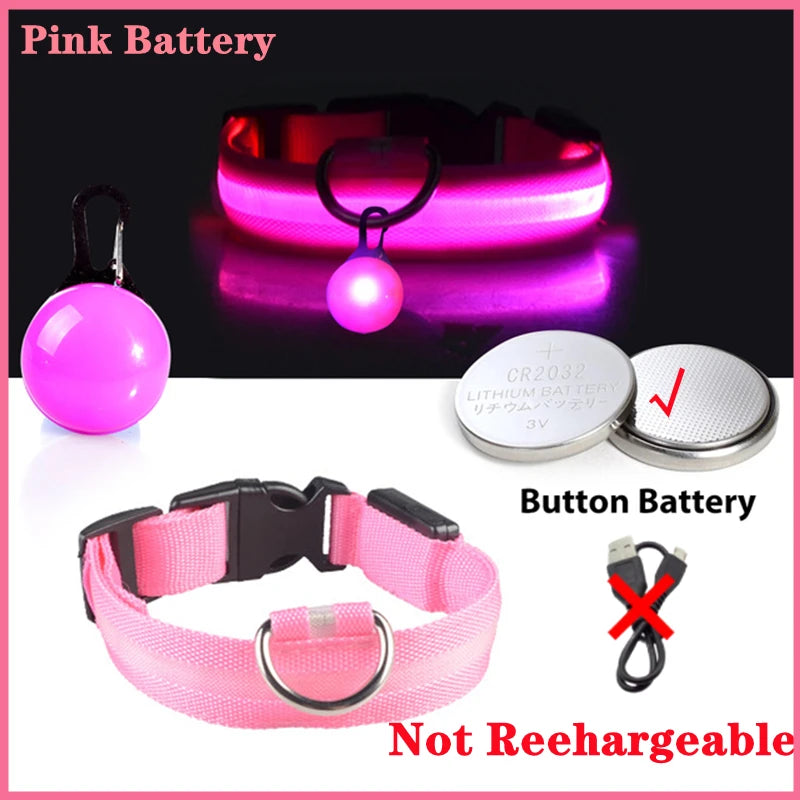 USB Charging Bright LED Dog Collar for Night Safety - Smarsty
