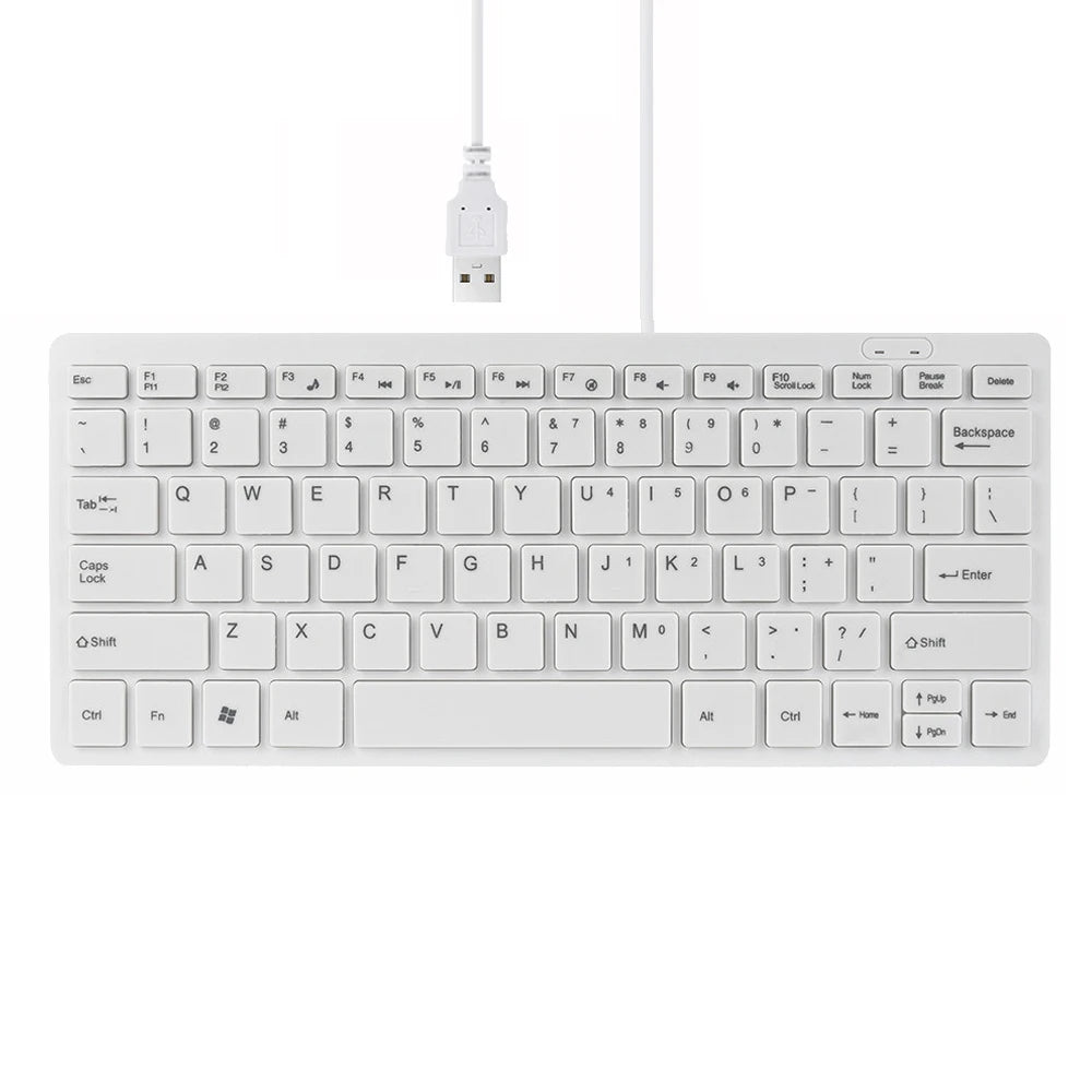 Ultra Thin USB 2.0 Wired Keyboard Mini 78 Keys Multimedia