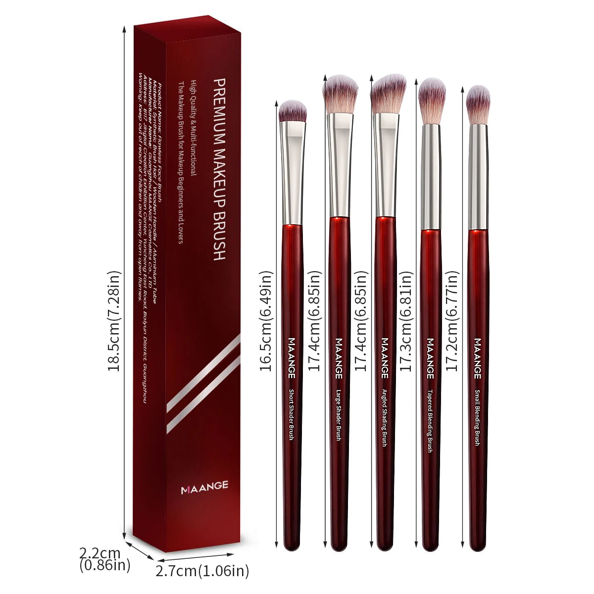 MAANGE 5 Piece Eye Shadow Brush Set for Flawless Makeup - Smarsty