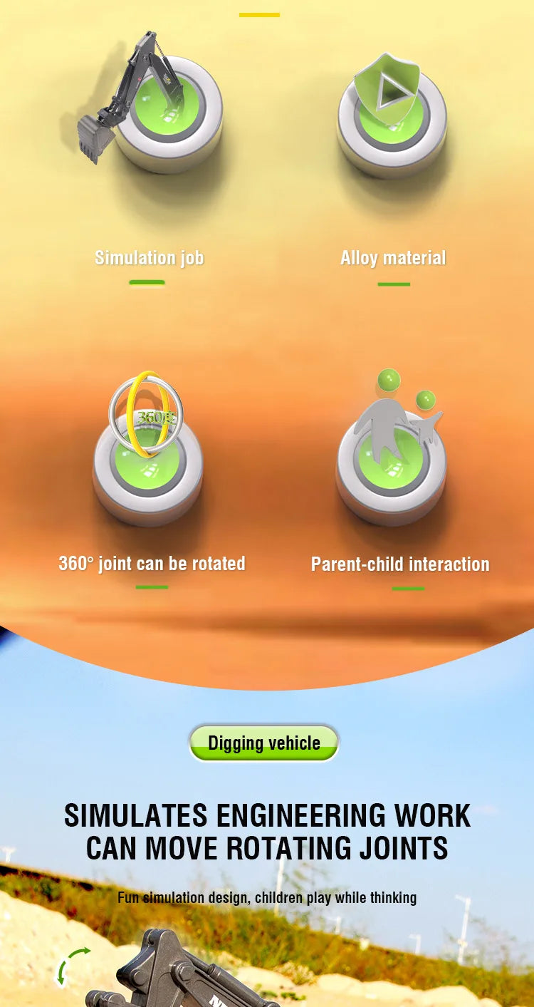 1/50 Model Car Bulldozer Truck Excavator Crane Forklift Construction Engineering Vehicle Toys for Boys Children Educational Toys by Smarsty