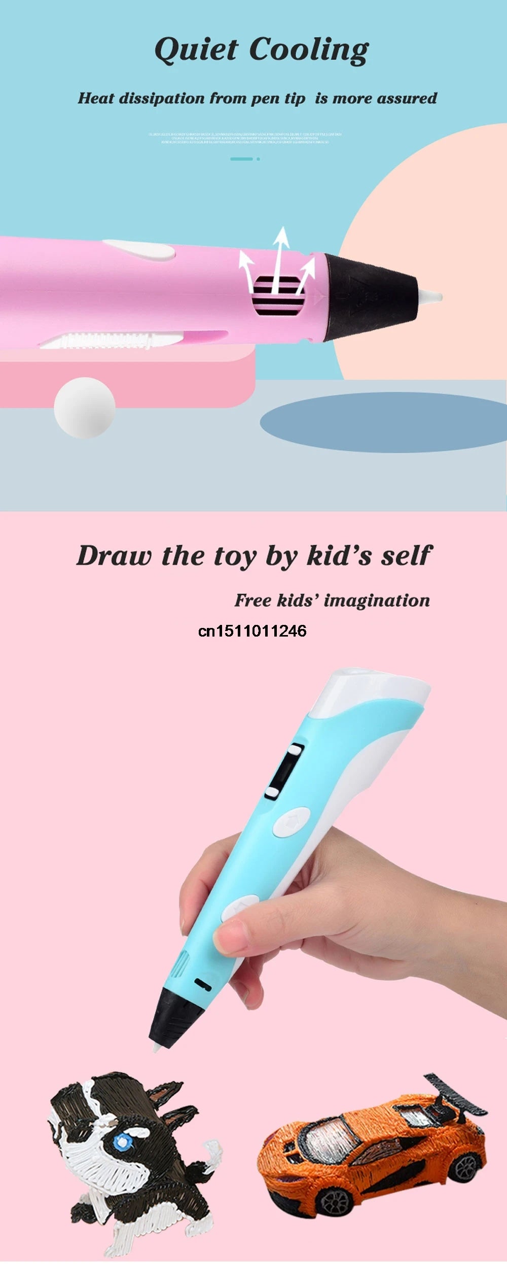 3D Pen 3d Printing Pen Children DIY Drawing Pens PLA Filament Birthday Christmas Boys Girls Gift For Kids With Travel Case - Smarsty