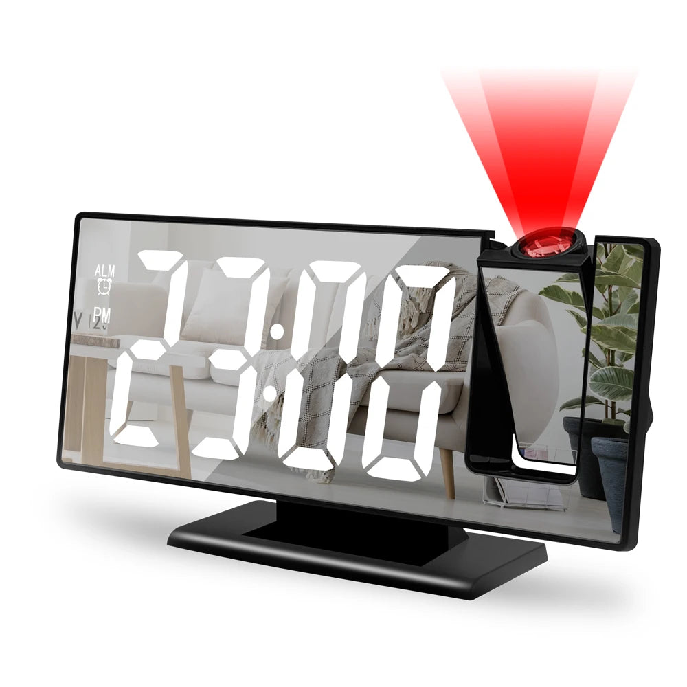 180 Degree Projection Alarm Clock with USB Charging - Smarsty