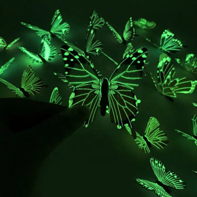 3D Luminous Butterfly Wall Stickers for Creative Home Decor - Smarsty