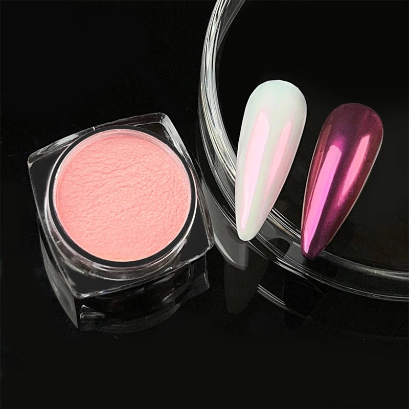 Aurora Pearl White Nail Glitter Powder for Stunning Designs - Smarsty