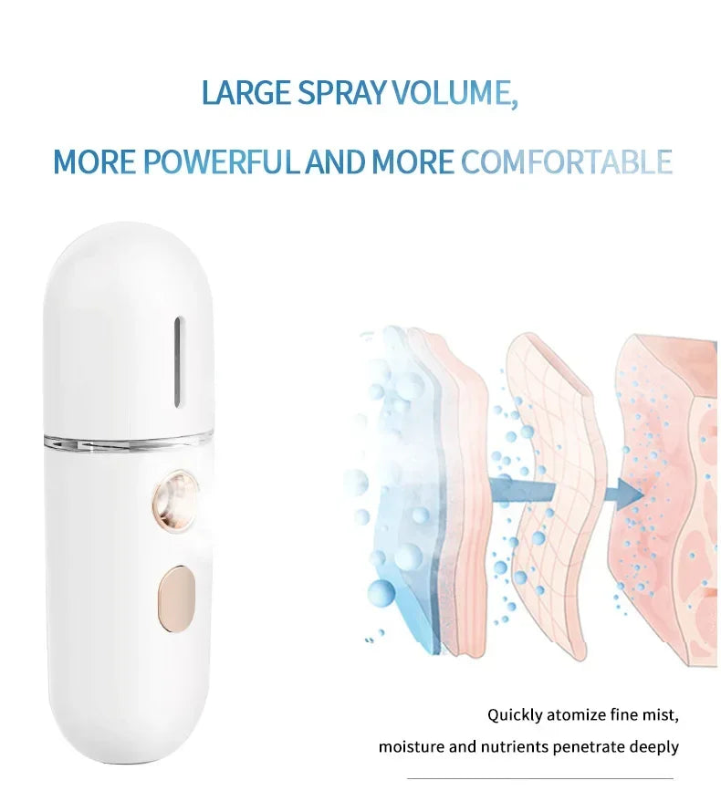 Mini Portable Humidifier Nano Mister Facial Steamer for Hydrated Skin - Smarsty