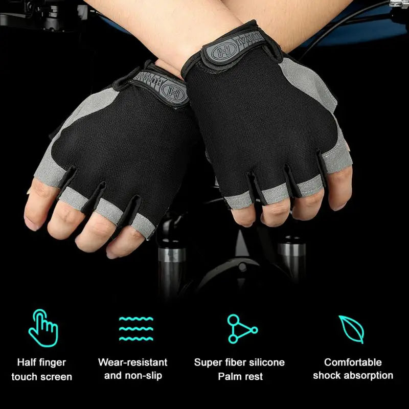Breathable Half Finger Cycling Gloves Anti Slip Shock Absorption - Smarsty