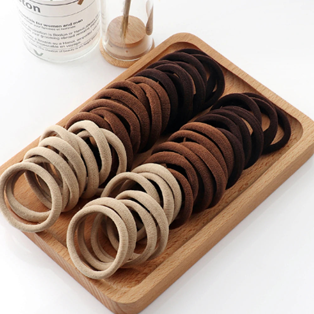 Black Hair Bands High Elastic Strong Hold 100pcs Pack - Smarsty