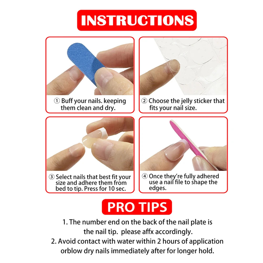 24 Pcs Women Short French Dual Color Press On Nails - Smarsty