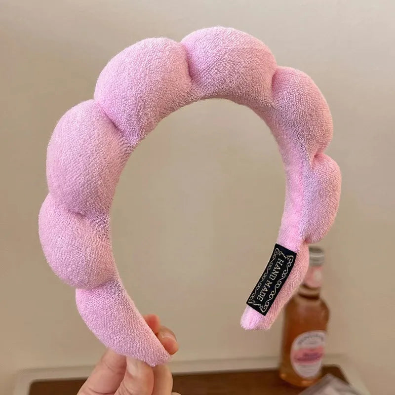 Soft Puffy Sponge Headband For Makeup Retro Terry Cloth - Smarsty