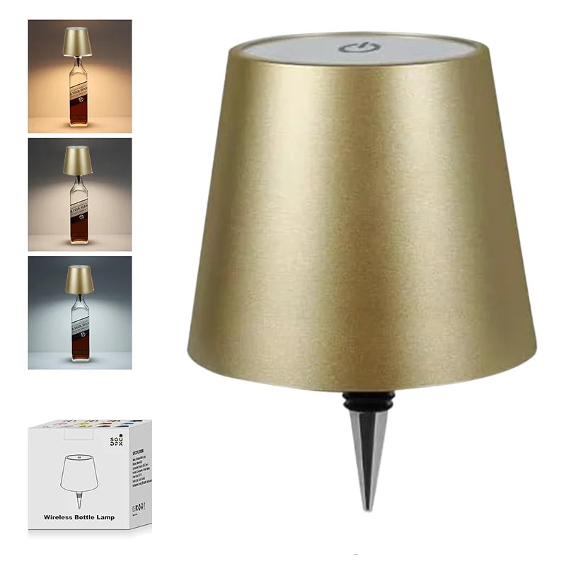 Wireless Touch Control Bottle Lamp with Dimmable Colors - Smarsty