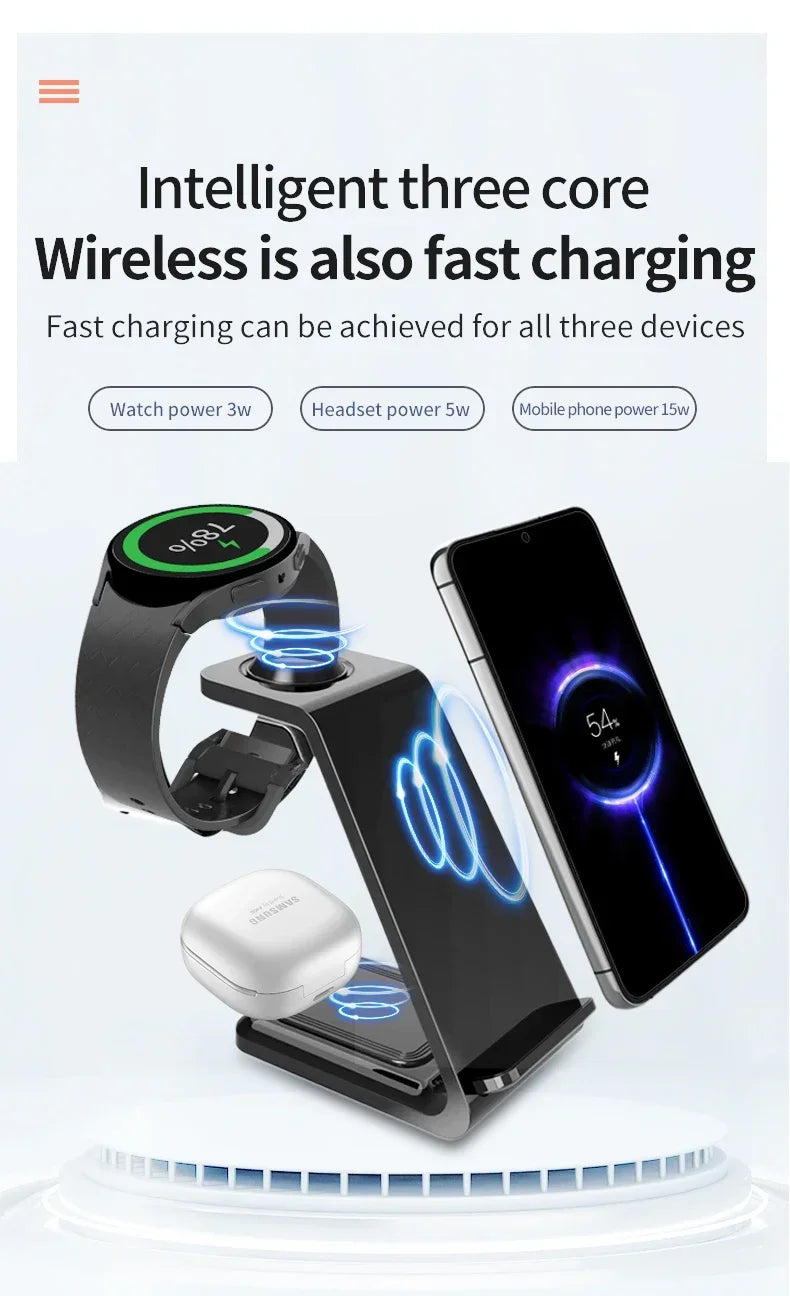 30W Ultrafast Wireless Charger Stand 3 in 1 with Holder - Smarsty