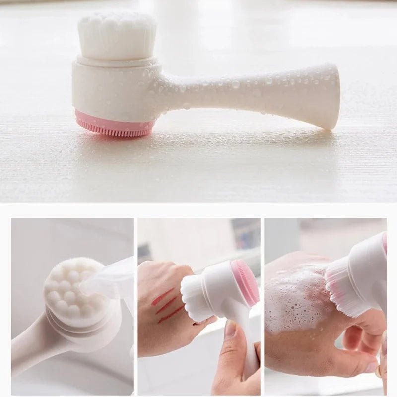 3D Double Sided Silicone Facial Cleansing Brush - Smarsty