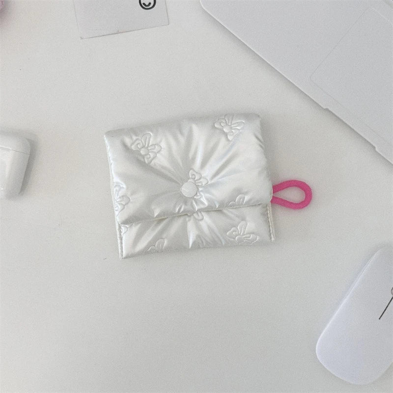 Silver Bow Coin Purse Zipper Wallet Organizer Cosmetic Bag - Smarsty