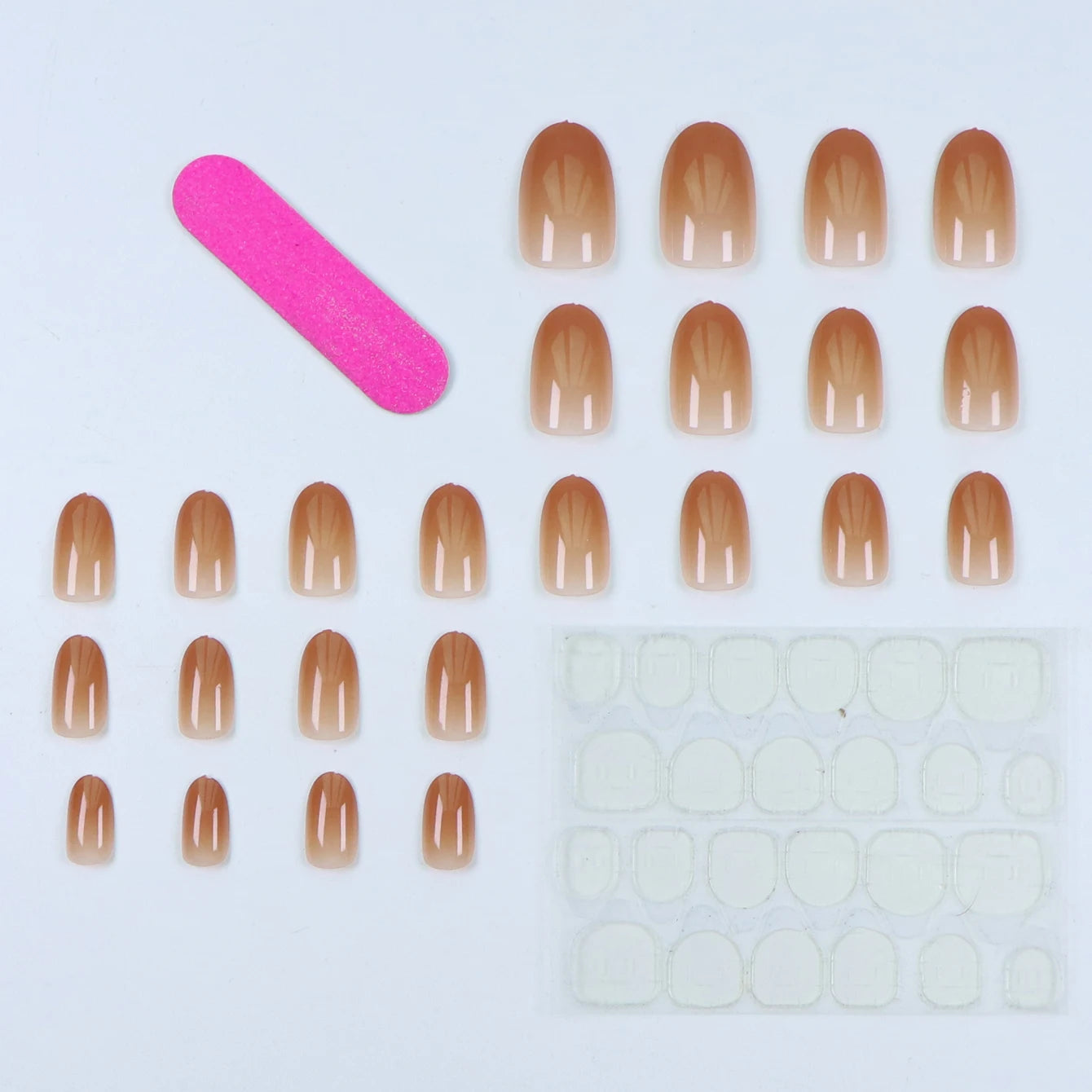 Water Drop Gradient Blush Press On Nails Set - Smarsty