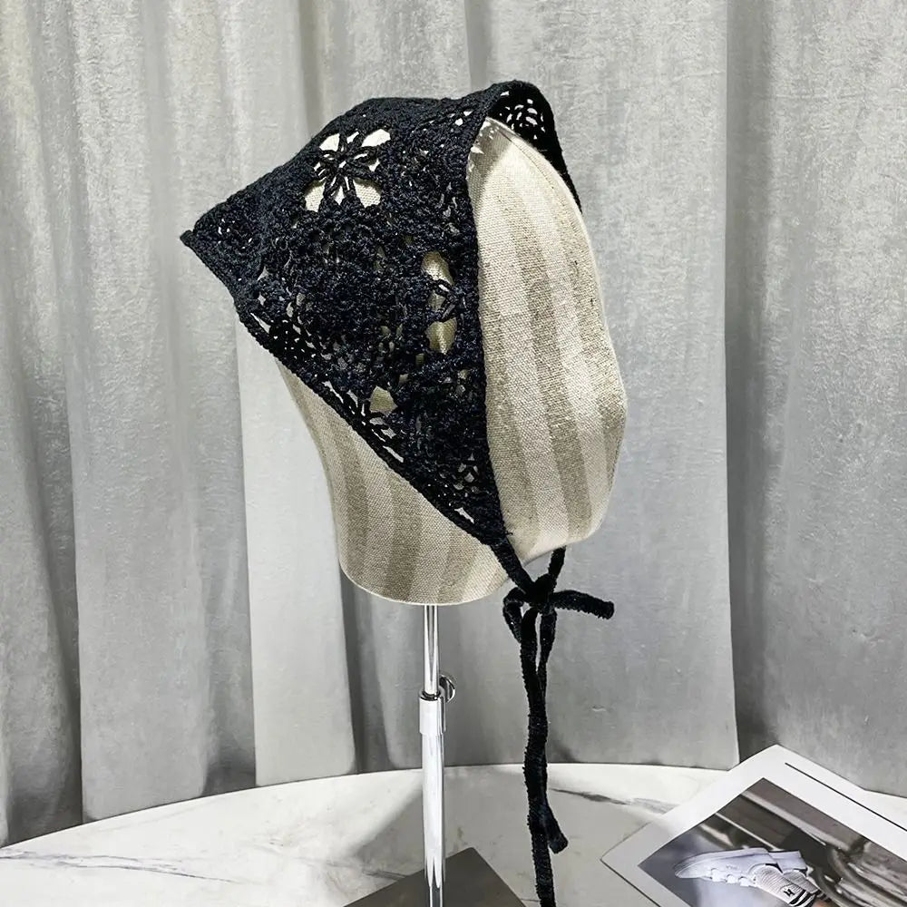 Lace Triangle Scarf Breathable Summer Crochet Headband - Smarsty