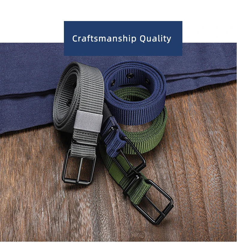 Unisex Canvas Belt Durable Outdoor Sports Pin Buckle - Smarsty