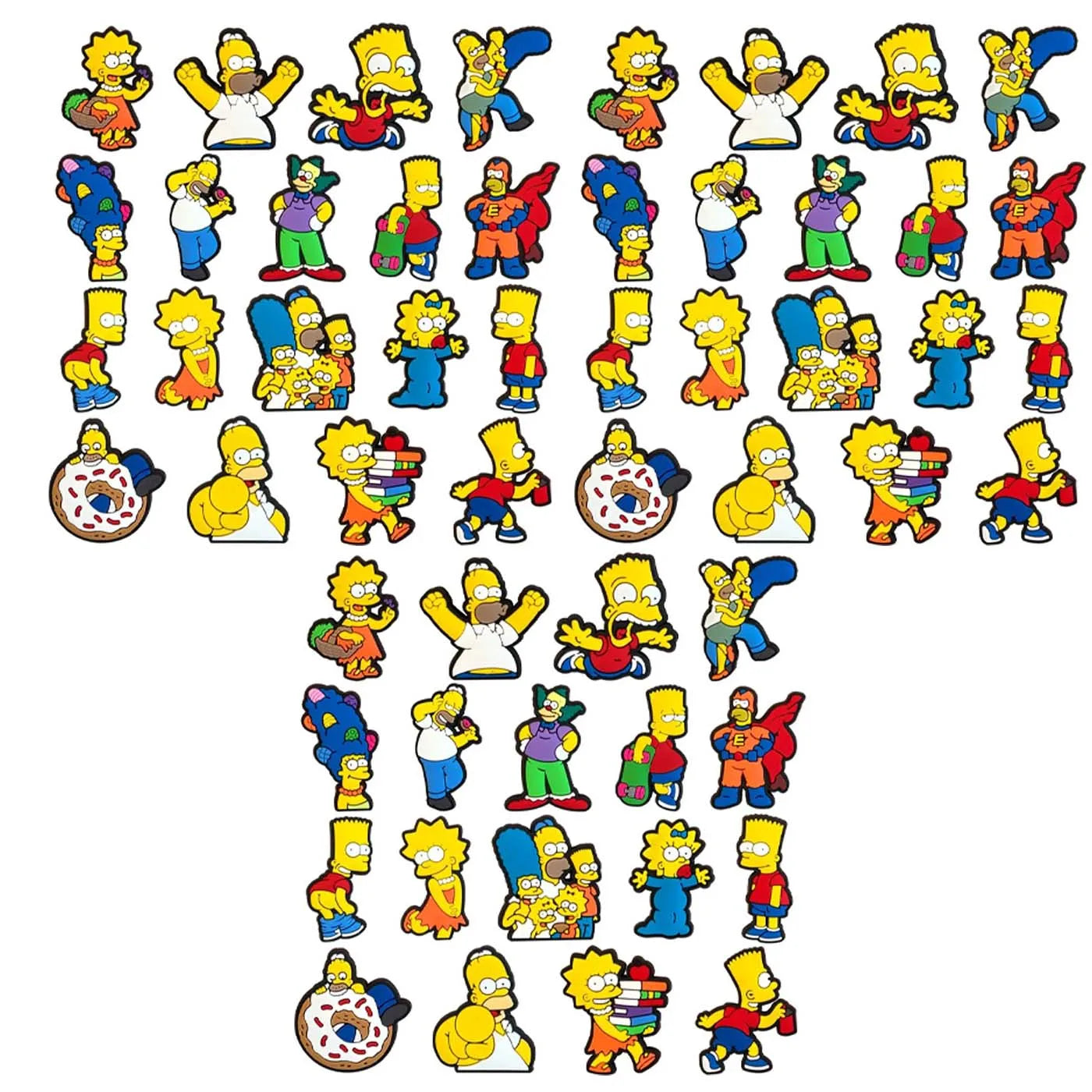 18/54pcs/set Shoe Charms PCV Cute Cartoon Shoe Accessorie Simpson For Women Men Funny Unisex Gifts