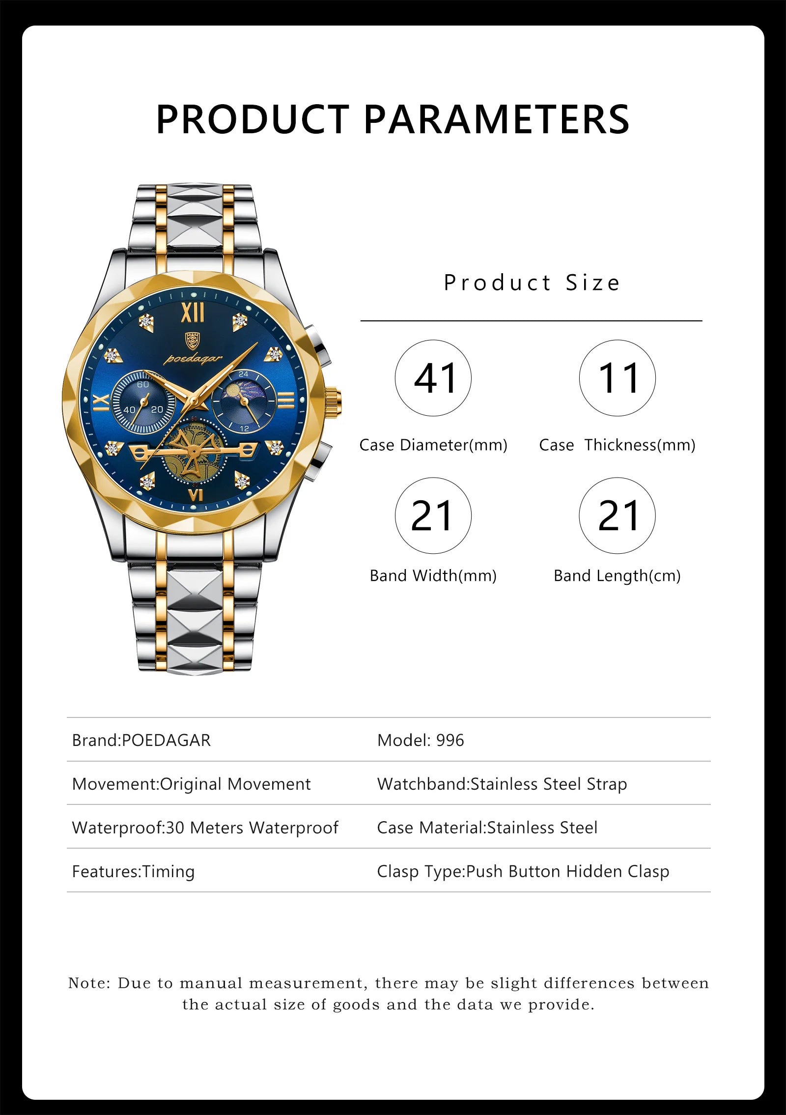 Luxury Waterproof Chronograph Men's Quartz Watch - Smarsty