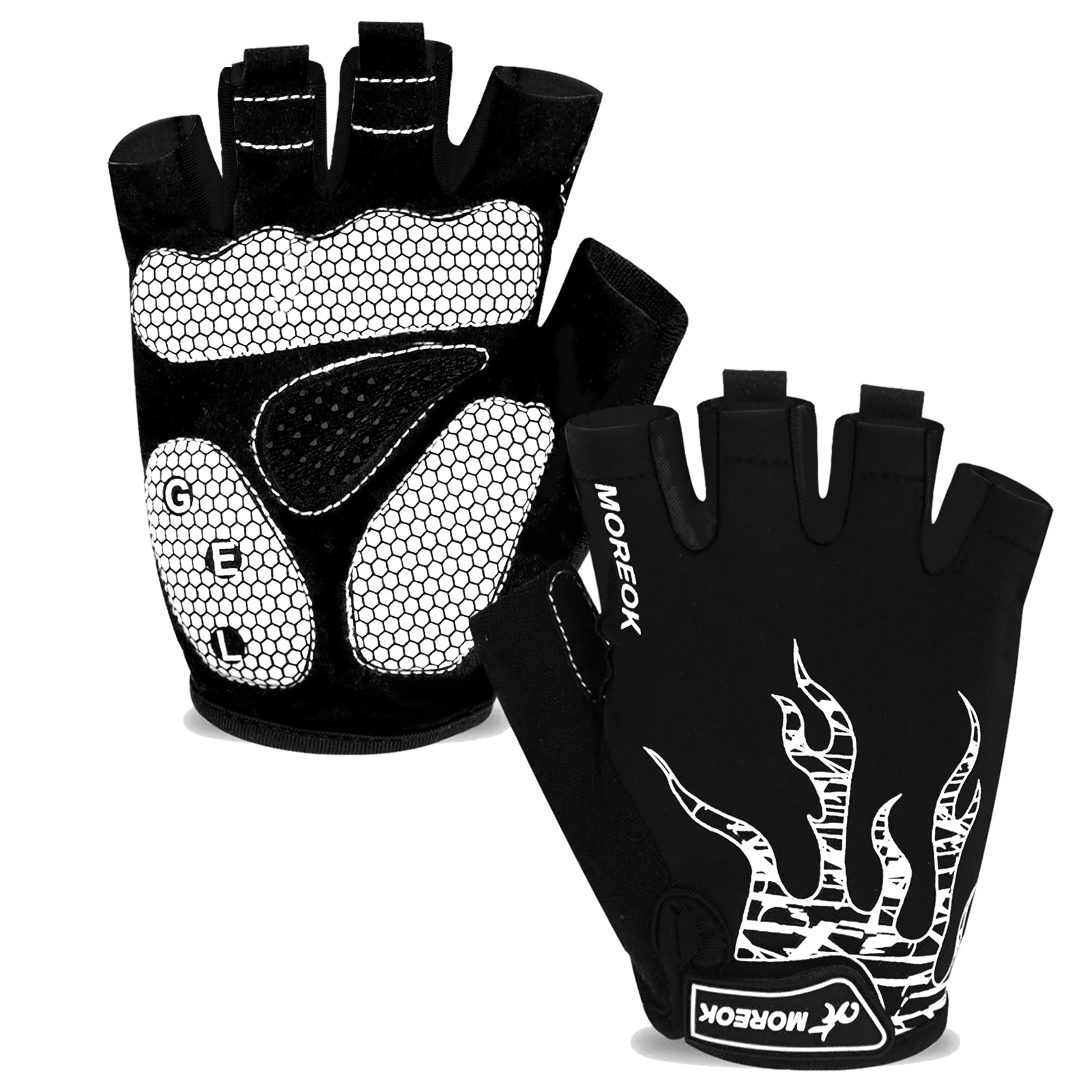 MOREOK Cycling Gloves Half Finger Shock Absorbing Gel Pads - Smarsty