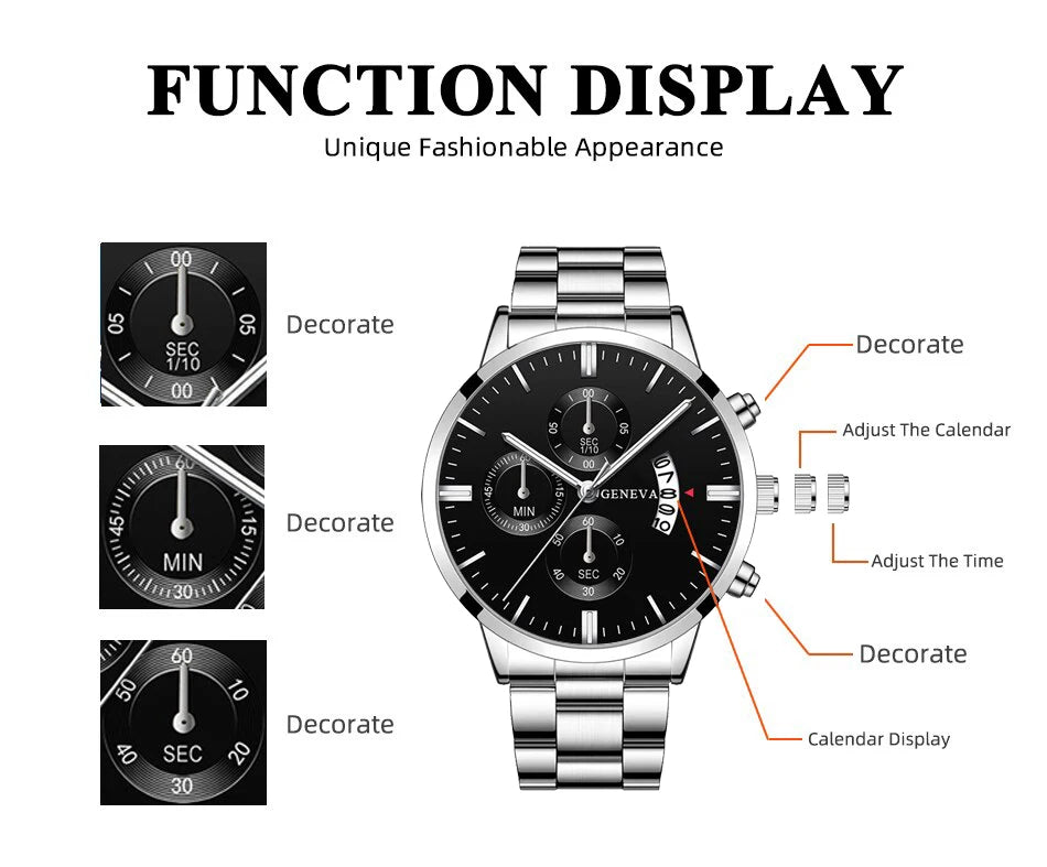 Luxury Stainless Steel Quartz Watch for Men - Smarsty